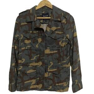 Madewell Womans Outbound Camo Utility Jacket Green Brown Size S